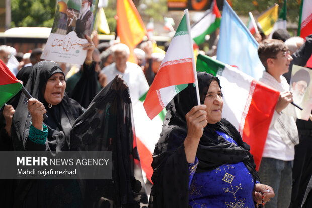 محکومیت جنایات رژیم صهیونی در غزه در راهپیمایی «جمعه خشم و نصر یاسوج