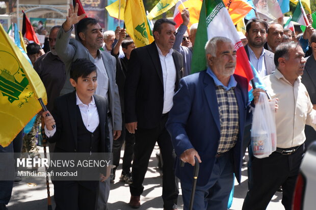 محکومیت جنایات رژیم صهیونی در غزه در راهپیمایی «جمعه خشم و نصر یاسوج
