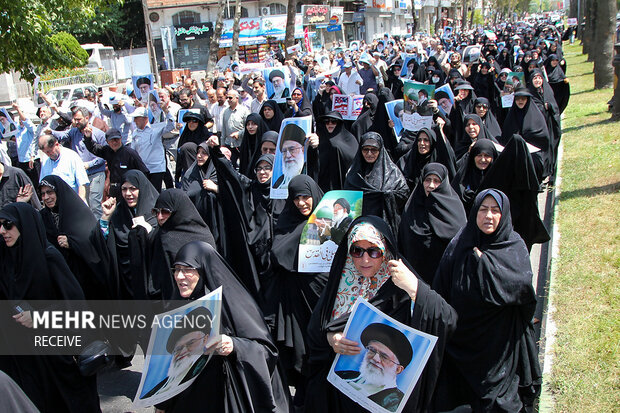 راهپیمایی «جمعه خشم و نصر» در رشت