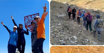 صعود بانوان کوهنورد به قله «کول‌جنو» در ارتفاعات اشترانکوه