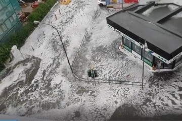 باران سیل‌آسا و رعد و برق شدید در ایالت هسن آلمان+ فیلم