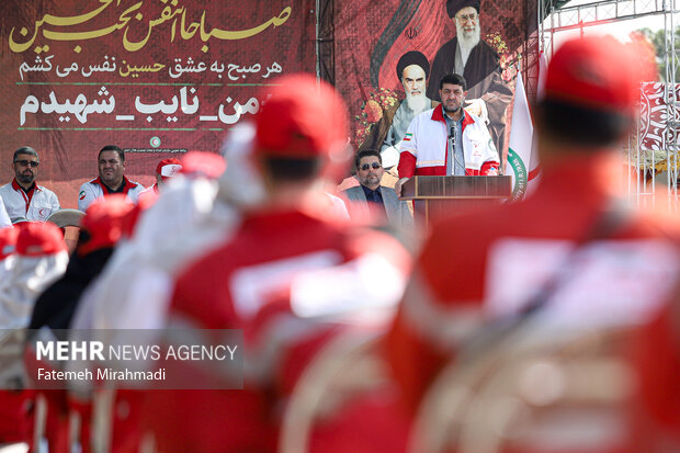 آیین بدرقه ناوگان امدادی و درمانی جمعیت هلالاحمر - اربعین ۱۴۰۴