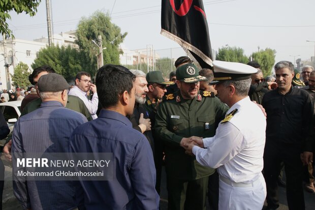 مراسم تشییع پیکر شهید ایمان قائدی شهید امنیت در بوشهر