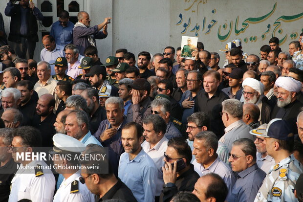 مراسم تشییع پیکر شهید ایمان قائدی شهید امنیت در بوشهر