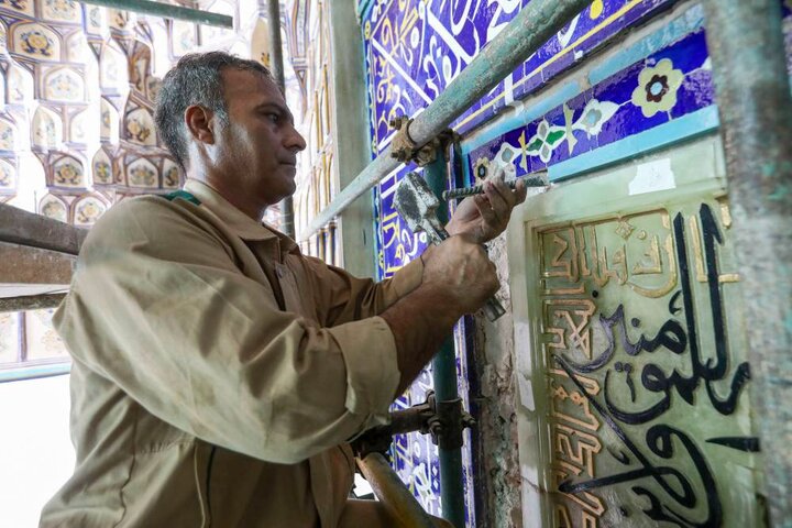 آغاز عملیات مرمت و بهسازی محراب ایوان مقصوره مسجد گوهرشاد