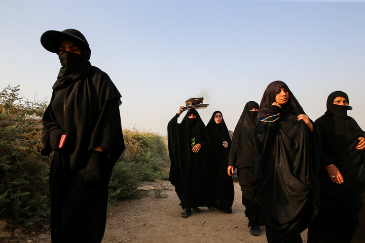 کاروان پیاده‌روی اربعین اهالی گاومیش‌آباد خوزستان