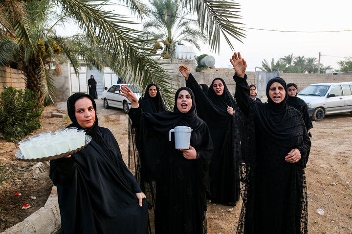 کاروان پیاده‌روی اربعین اهالی گاومیش‌آباد خوزستان