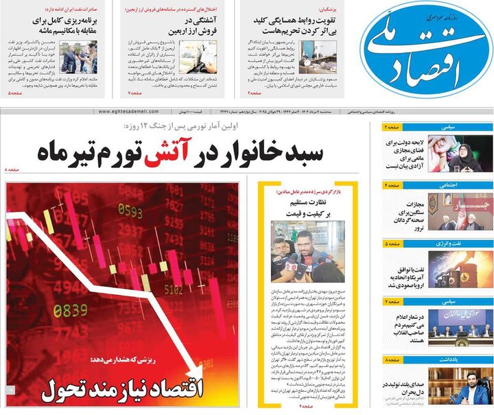 روزنامه های اقتصادی 7 مرداد