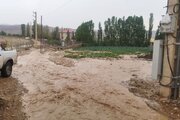 جاری شدن سیل در روستای رودخانه از توابع بخش رخ