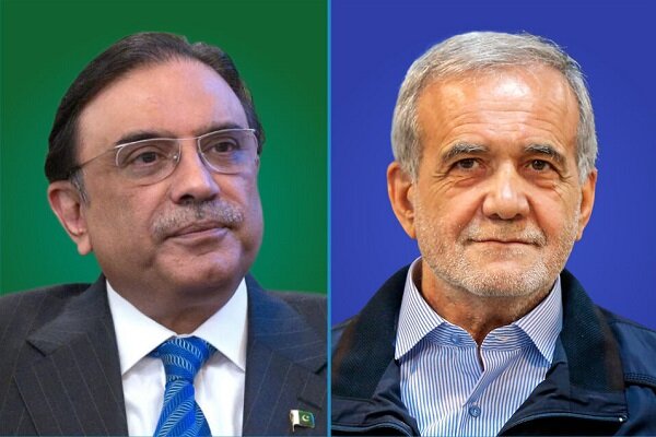 استقبال زرداری از رئیس جمهور ایران در کاخ ریاست جمهوری پاکستان