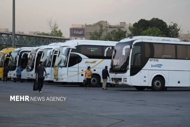 خدمات‌رسانی ۲۳۱۴ دستگاه اتوبوس به زائران اربعین