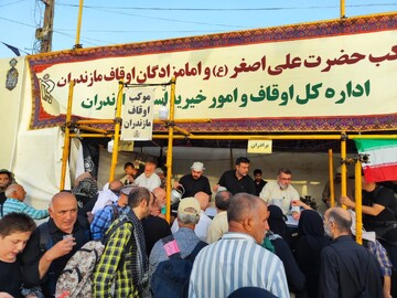 توزیع غذا بین زائران حسینی در سامرا