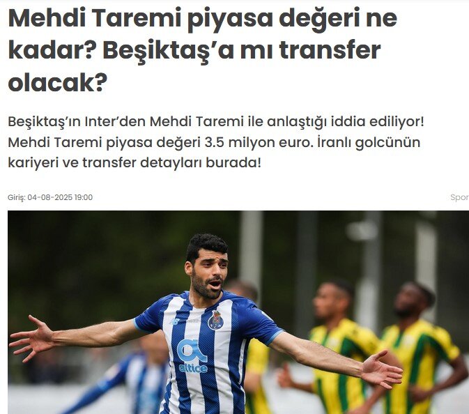 رقم انتقال مهدی طارمی به تیم فوتبال بشیکتاش فاش شد 2