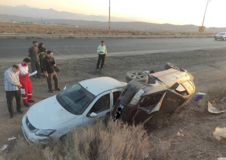 برخورد سمند و ساینا در محور سمنان - دامغان؛ 8 نفر مصدوم شدند