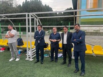 تمرین تیم فوتبال امید در حضور مسئولان فدراسیون