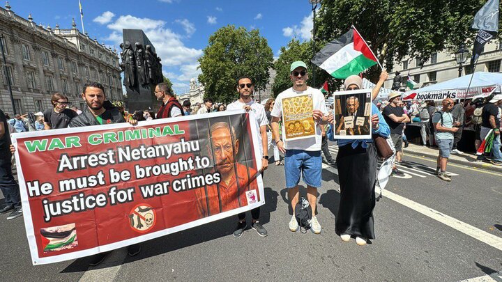 Anti-Israel protest in London: Stop Gaza's hunger