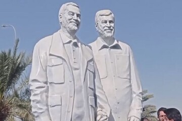 بالصورة..لاريجاني يزور موقع استشهاد اللواء سليماني