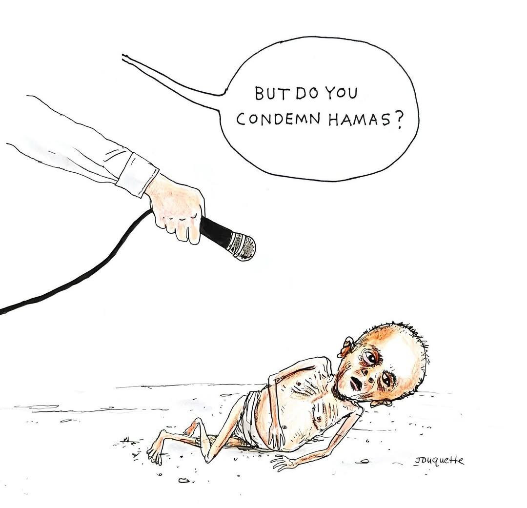 Bitter Cartoon by Italian Magazine Responding to Hunger in Gaza