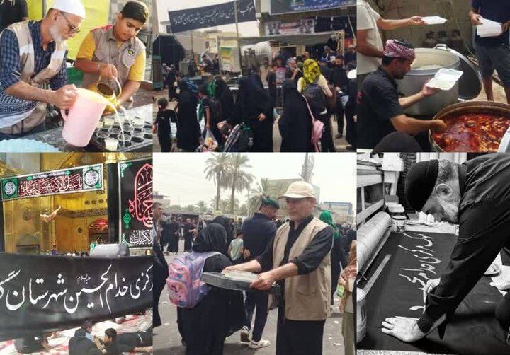 خدمترسانی موکب گناوه به زائران اربعین در کربلا
