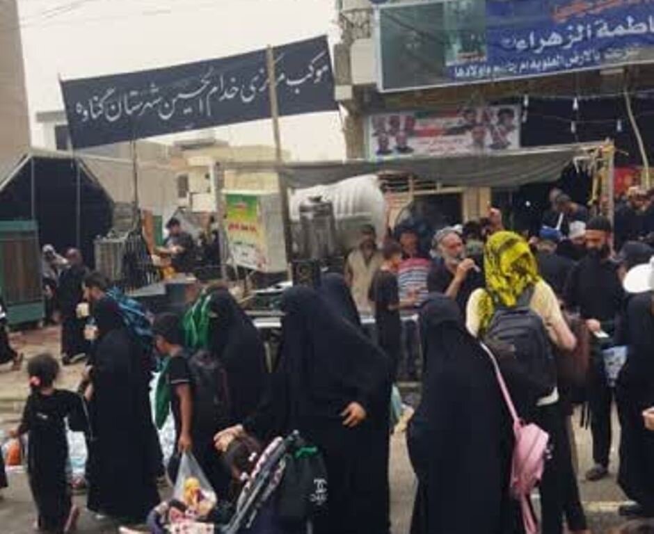 خدمت‌رسانی موکب گناوه به زائران اربعین در کربلا