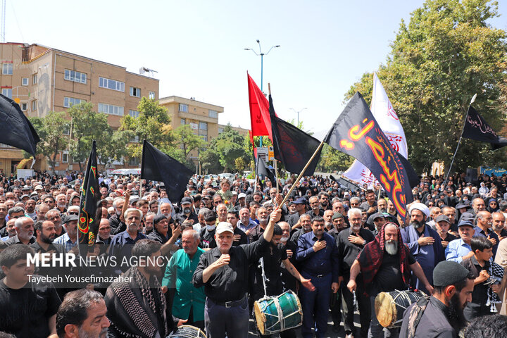 پیاده روی و سوگواری جاماندگان اربعین در ملایر