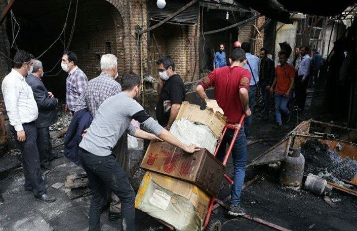 آتش سوزی در بازار سرپوشیده و تاریخی تبریز