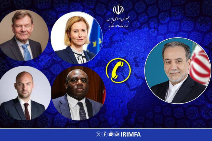 عراقجي يجري اليوم محادثات هاتفية مع نظرائه من الدول الأوروبیة الثلاث