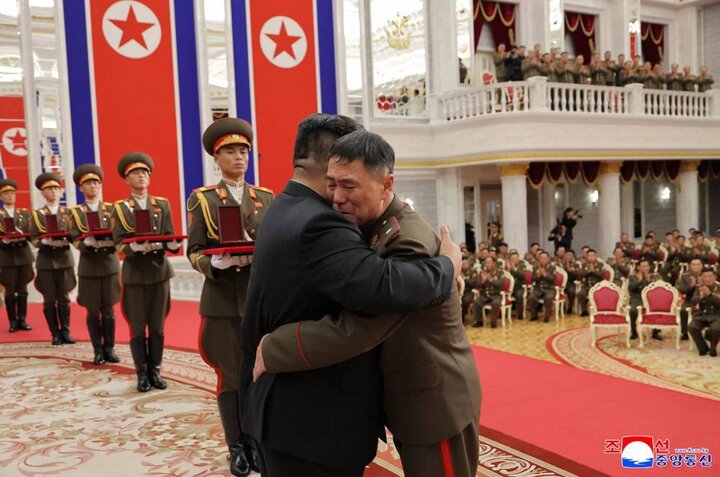 North Korean leader awarding military honors to soldiers in Ukraine conflict