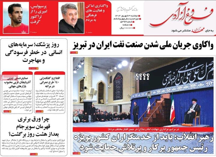 روزنامه های آذربایجان‌شرقی