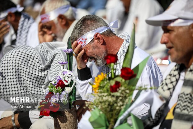 آیین استقبال از کاروان پیاده انصارالحسین(ع)