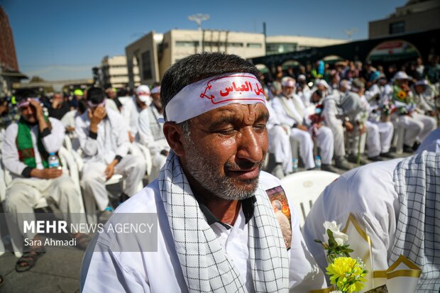 آیین استقبال از کاروان پیاده انصارالحسین(ع)