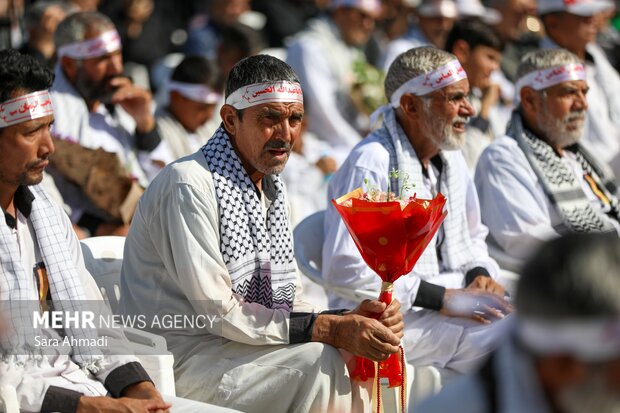 آیین استقبال از کاروان پیاده انصارالحسین(ع)