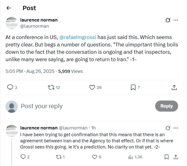 ادعای خبرنگار والاستریت ژورنال درباره بازگشت بازرسان آژانس به ایران