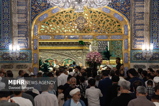 تعویض گل های ضریح حرم امام رضا(ع)