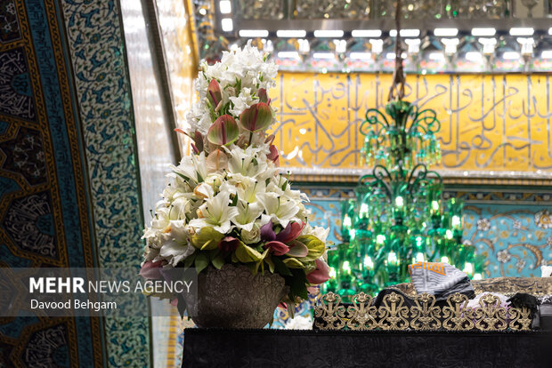 تعویض گل های ضریح حرم امام رضا(ع)