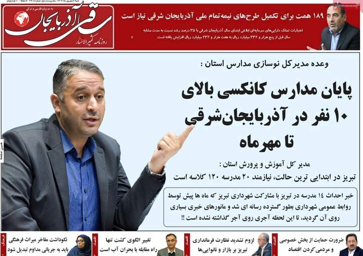 روزنامه های آذربایجان‌شرقی