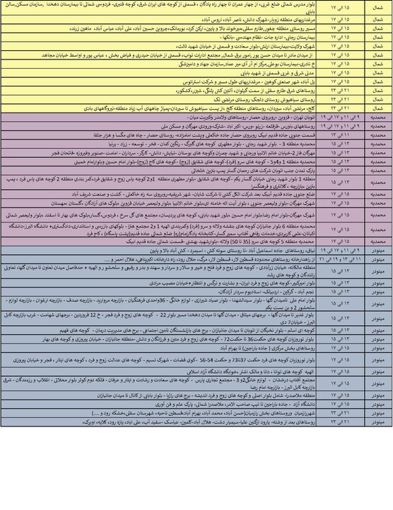 جدول خاموشی برق استان قزوین