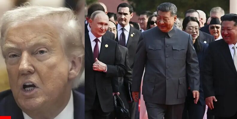 Trump reacts to China Military Parade with Putin, Jong-un presence