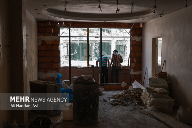 Reconstruction of buildings damaged during 12-day Israeli war
