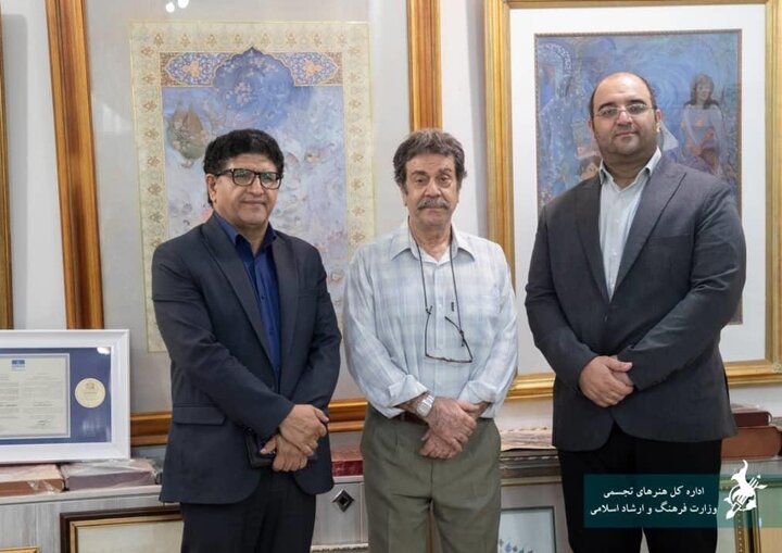 دیدار مدیرکل تجسمی با محمدباقر آقامیری؛ درخواست نگارگر پیشکسوت چه بود؟