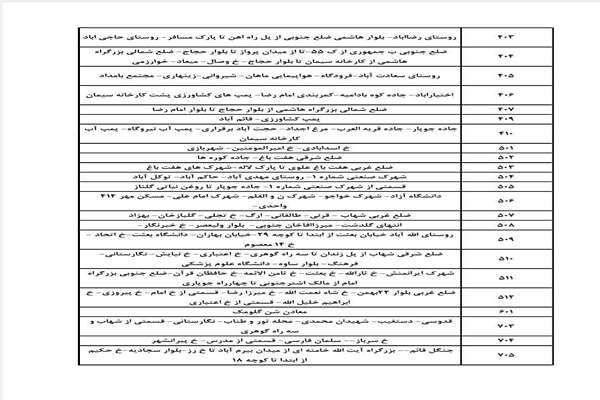 جدول زمان بندی قطعی برق شهر کرمان در روز جمعه ۲۱ شهریور