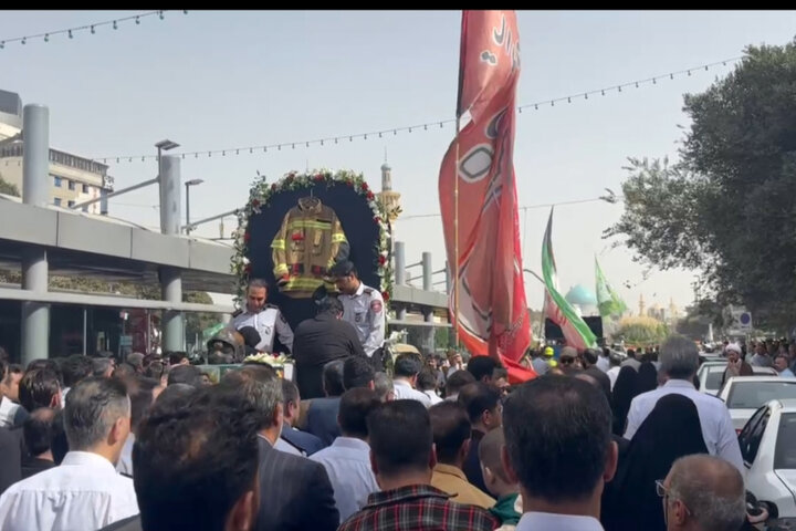 آغاز مراسم تشییع پیکر شهید آتشنشان مشهدی