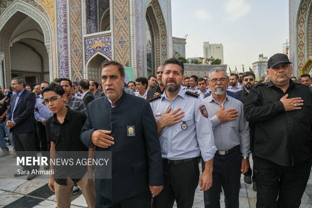 تشییع پیکر شهید «رضا فخریان»، آتش‌نشان فداکار در مشهد