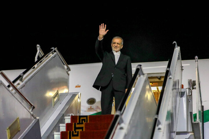 پزشکیان دوحه را به مقصد تهران ترک کرد  پزشکیان دوحه را به مقصد تهران ترک کرد