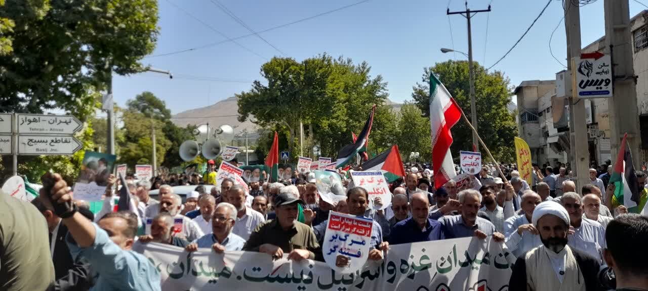راهپیمایی جمعه «خشم و نصر» در لرستان برگزار شد