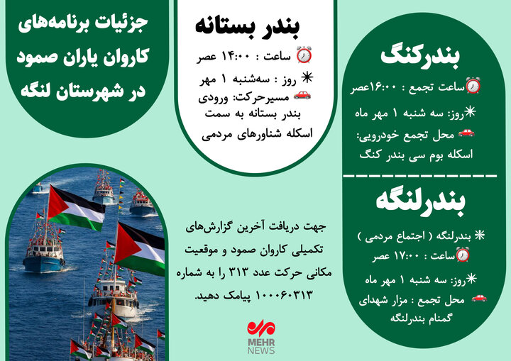 اینفوگرافیک| جزئیات برنامههای کاروان یاران صمود در شهرستان لنگه