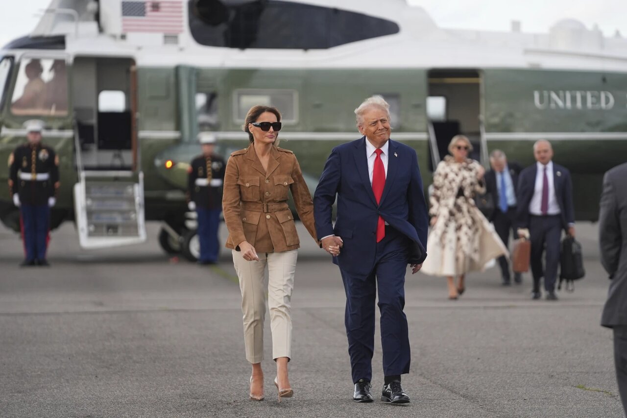 Man arrested for shining laser at Trump helicopter