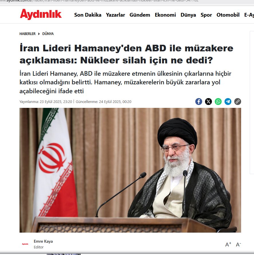 Ayetullah Hamanei'nin dün akşamki konuşmaları Türk medyasında nasıl yer aldı