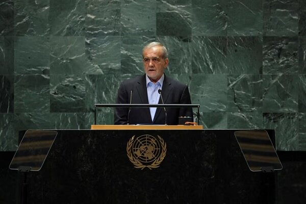 President Pezeshkian address to UNGA kicks off