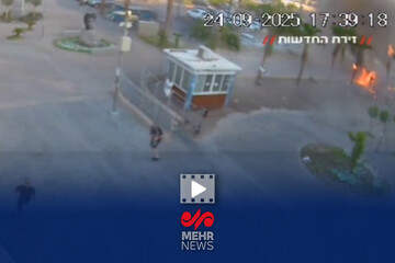 ویدیویی جدید از لحظه اصابت پهپاد یمنی به اراضی اشغالی